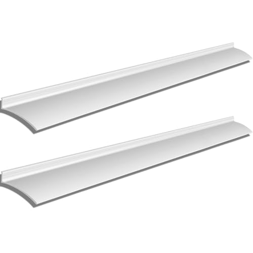 Hicarer 2 Pcs 52 Inch Door Drip Cap Aluminum Rain Guard, Silver - color: Silver, size: 52 Inch