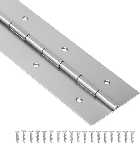 ALBO 72" x 2" Piano Hinge Stainless Steel 304, Silver, 2-Pack - color: Silver, size: 72 Inch