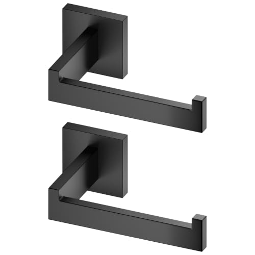 KOKOSIRI Black Toilet Paper Holders Bathroom Toilet Paper Roll Holder SUS304 Stainless Steel Contemporary Wall Mounted, 2 Pack, B2003BK-P2 - color: Matte Black, size: Without Shelf(2 Pack)