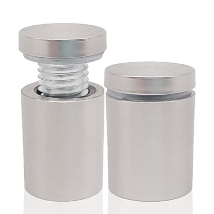 5/8 x 1-1/8 Inch Standoff Wall Mounts for Glass - Lantee 12 Pcs Stainless Steel Sign Standoff Mounting Hardware Screws, 16 x 30mm - color: Silver, size: 5/8" x 1-1/8" / 16 x 30mm