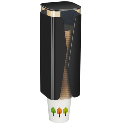 Cup Dispenser, Water Cooler Cup Holder Fit 3oz-6oz Disposable Cups - color: Black
