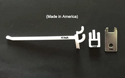 ProCraft 10 Pack 4" White Locking Peg Hooks for 1/8-1/4" Pegboard