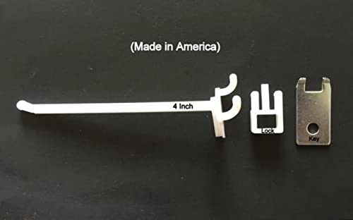 ProCraft 10 Pack 4" White Locking Peg Hooks for 1/8-1/4" Pegboard