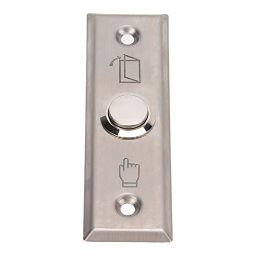 Dioche Door Access Control Switch, Exit Press Button, Stainless Steel Brushed Automatic Reset No Welding Required for Indoor Outdoor, NO/COM Switch Door Release Out Unlock Exit Button