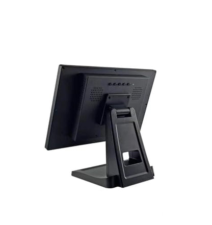 ANGEL POS 15.6 Inch 1920 x 1080 FHD IPS Touchscreen POS Monitor with Metal Stand, 10 Points Touch HDMI VGA, Waterproof Dustproof Screen 1080P, Indusitrial, Office, Retail, Gym, Warehouse (Black) - color: Black
