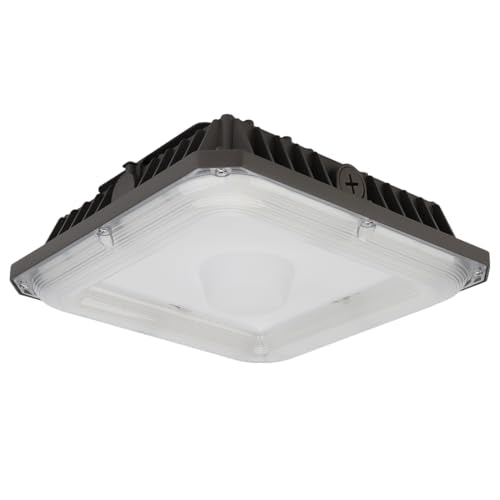 kadision 100W LED Canopy Light, 3-Level Selectable Wattage and CCT - size: 10" Square