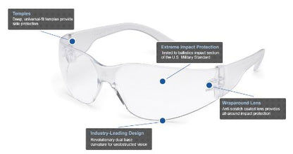 Gateway Safety 4680 UL-Certified StarLite Safety Glasses, Clear Lens, Clear Temple (Pack of 10) - color: Clear in/Out Mirror Lens/Clear Temple, size: 10-Pack