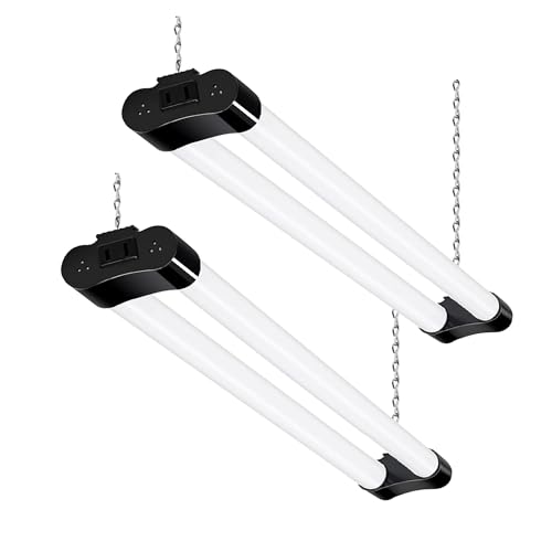hykolity 2FT LED Shop Lights,22W (200W Equivalent) 2400LM,2 Pack - color: Black, size: 2FT-2pack