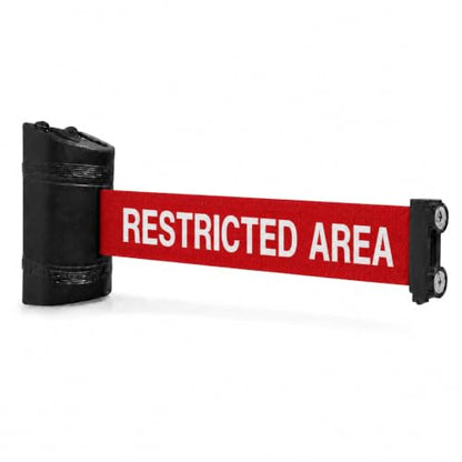 Magnetic Retractable Wall Barrier - Temporary Crowd Control Tool For Safety Queue Solution - 120" Belt Length Coverage with Strong Magnets by VIP Crowd Control (120" Restricted Area) - color: 120" Restricted Area