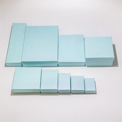 TheDisplayGuys 25 Cardboard Jewelry Gift Boxes with Inserts - Turquoise - color: Pearl Teal, size: 1 Count (Pack of 25)