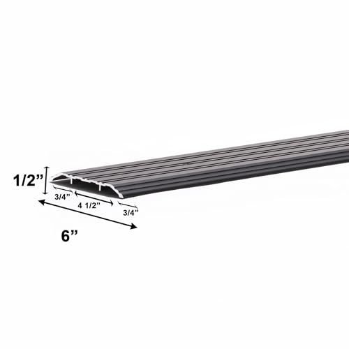 Aluminum Thresholds Extra Width 5"-6"-7"-8" Inch - Residential/Commercial use. Saddle/Handicap Easy Installing and Accessible/Fireproof Rated high-Quality (6"x72") - size: 6"x72"
