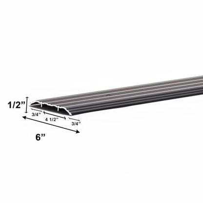 Aluminum Thresholds Extra Width 5"-6"-7"-8" Inch - Residential/Commercial use. Saddle/Handicap Easy Installing and Accessible/Fireproof Rated high-Quality (6"x72") - size: 6"x72"