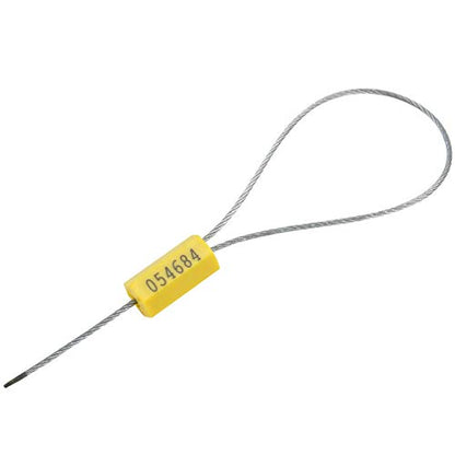 20pcs Security Marking Cable Seals Tamper Proof Steel Wire Seal Numbered Shipping Seals Disposable Pull Tight Self-Locking Cable Seal Truck, Cargo, Containers Seal Ties Straps (Yellow, 20pcs) - color: Yellow, size: 20pcs