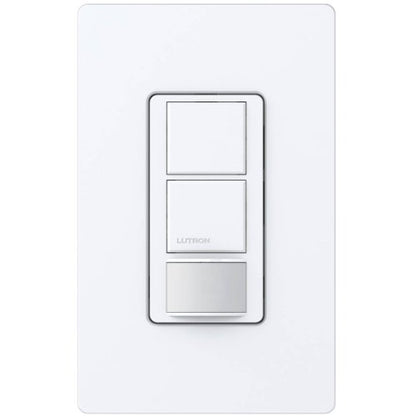 Lutron MS-OPS6-DDV-WH Maestro 6-Amp Single Pole Dual Circuit Occupancy Sensing Switch, White - color: White