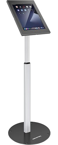 AboveTEK Anti-Theft iPad Floor Stand Kiosk, Height Adjustable Tablet Stand with Locking Enclosure, Heavy-Duty Floor Tablet Stand for 12.9–13" iPad Pro/Air & 12.4" Galaxy Tab S, Retail & POS Use - size: 12.9"/13" iPad & 12.4" Galaxy Tab