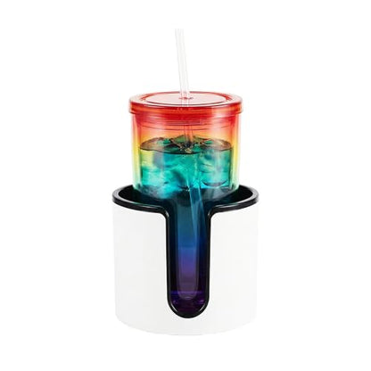 Wall Mounted Cup Holder,Large Size for Cups,Mugs and Cans.(White)