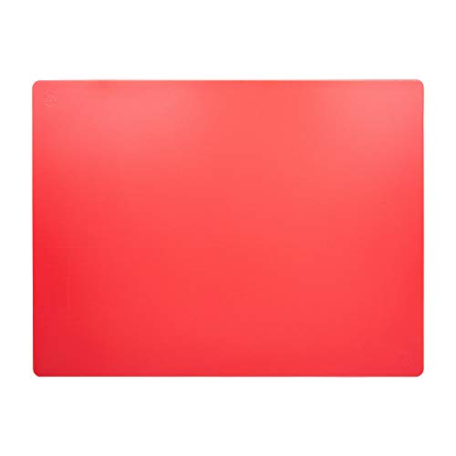 Thirteen Chefs Extra Large 24 x 18 Red Cutting Board - HDPE Plastic, 1/2" Thick Poly for Commercial Restaurant Kitchens, NSF Stamped - color: Red, size: 24"L x 18"W