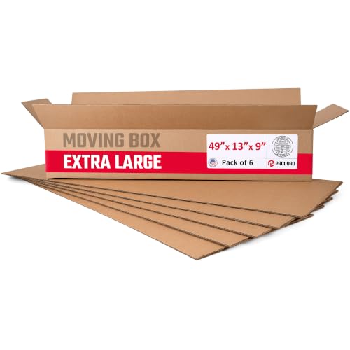Extra Large Moving Boxes 49"L x 13"W x 9"H (Pack of 6) - USA-Made Cardboard Packing Boxes for Moving, Shipping, or Storage - USPS, UPS, FedEx Approved - Professional Packing Supplies for Moving - color: Pack of 6, size: Extra Large 49x13x9"
