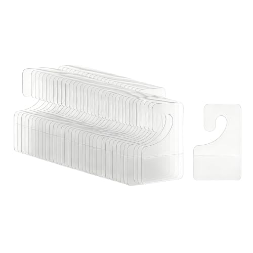 300 Pcs Clear Self Adhesive Hang Tabs, Plastic J-Hook Display Tags