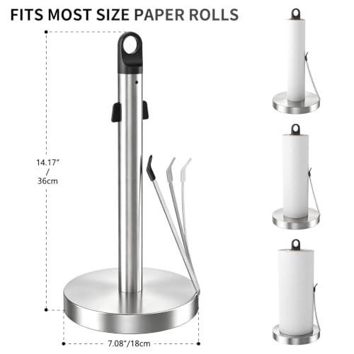 Jesginboo Countertop Paper Towel Holder with Tension Arm, Brushed Nickel - color: Brushed Nickel