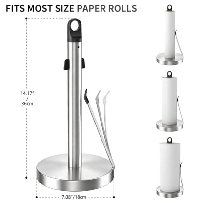 Jesginboo Countertop Paper Towel Holder with Tension Arm, Brushed Nickel - color: Brushed Nickel