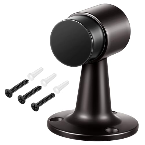 Yaocom 1 Pack Heavy Duty Floor Mounted Door Stop 3 in Aluminum Commercial Grade Door Stopper with Rubber Bumper & Stainless Steel Screws (Oil Rubbed Bronze) - color: Oil Rubbed Bronze
