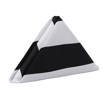 Your Chair Covers - 10 Pack 20 Inch L'Amour Satin Napkins Black and White, Oversized, Double Folded and Hemmed Table Napkins for Restaurant, Bistro, Wedding, Thanksgiving and Christmas - color: Black and White