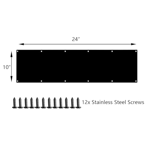Door Metal Kick Plate 10x24 inches Aluminum Plates Black - color: Black, size: 24inches