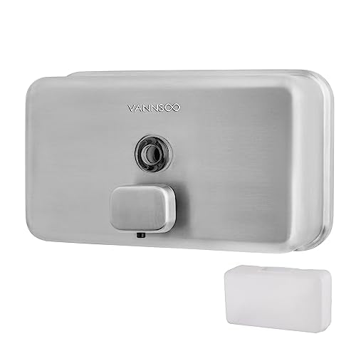 Wall Mounted Commercial Soap Dispenser Bathroom, Horizontal Brushed - color: Horizontal Brushed