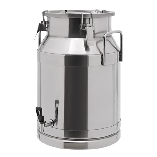 Milk Bucket With Faucet,Stainless Steel Milk Can Large Liquid Container Storage,With Sealing Lid and Carry Handle,for Wine, Oil Storage Transport (30L/8 Gal,w/Faucet) - size: 30L/8 Gal,w/Faucet