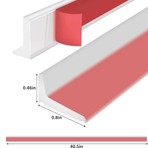 39Inch Shower Door Water Guard, Silicone Shower Threshold Water Dam