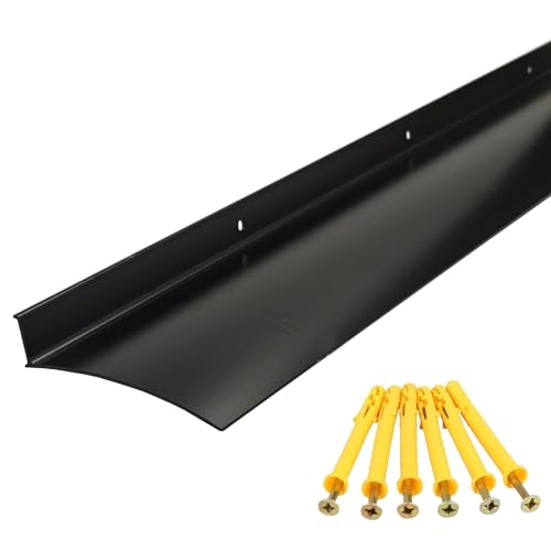 Aluminum Door Rain Drip Guard for Exterior Door and Window Top - color: Black, size: 43.3×3.15 in 1pc -A