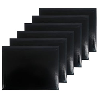 GraduationMall 8.5"x11" Smooth Padded Diploma Cover Certificate Holder Black,6-Packs - color: Black, size: 6 Packs