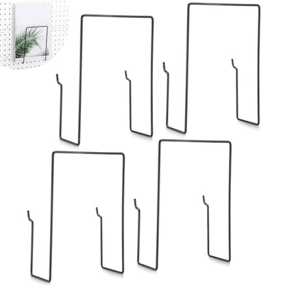 Blulu 4 Pcs Black Pegboard Magazines Holder Literature Display Mail File Holder Books Wall Organizer Pegboard Shelf Hooks Accessories for Display Exhibitions Trade Show Shelf Office Kitchens - color: Black