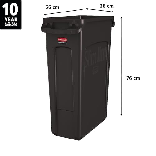 Rubbermaid Commercial Products Slim Jim Trash Can, Brown, 23-Gallon - color: Brown, size: 23 Gal