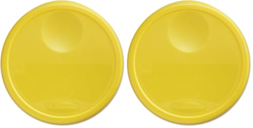 Rubbermaid Commercial Lid (Lid Only) for Round Food Storage Container, Fits 12 Qt. Containers, Yellow (FG573000YEL) (Pack of 2) - color: Yellow, size: Large Lid (Pack of 2)