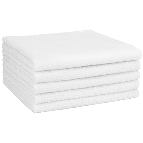 AIDEA White Microfiber Cleaning Cloth 5PK, Cleaning Rags, 12×12" - color: White, size: 5PK