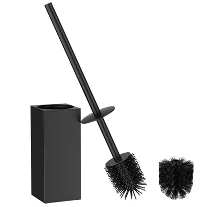 FORIOUS Stainless Steel Toilet Bowl Brush Scrubber and Holder Set Medium - color: Matte Black, size: Medium