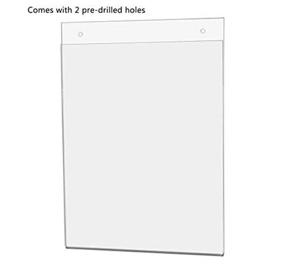 Marketing Holders 10 Pack Wall Sign Holder with Screw Holes and Hanging Hardware for 8" x 10" Ads Directory Price List Building Map Warning Not an Exit Notice Clear Acrylic Signs - size: 8"w x 10"h