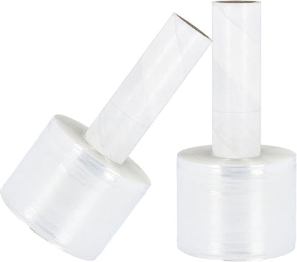 PSBM Mini Stretch Wrap with Extended Core Handles, 648 Rolls 3 Inch x 1000 Feet 80 Gauge Heavy Duty Clear Plastic Wrap Industrial Strength Shrink Film for Moving, Packing & Shipping - size: 3" x 1000 Feet, style: 648 Pack