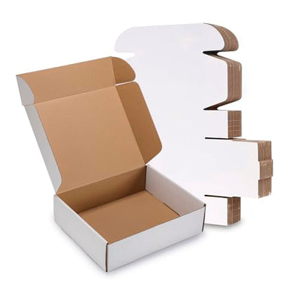 8x6x3 inches Shipping Boxes 25 Pack,TUKYLIL White Corrugated Cardboard Box,Mailer carton for Packaging Small Business,Gifts,Craft,Jewelry,daily supplies - size: 8x6x3 inches, style: 25 Pack~White