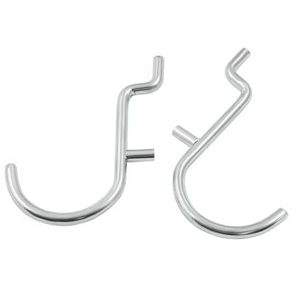 60Pcs Metal Pegboard J Hooks, 1/4" - color: Silver, size: 60pcs
