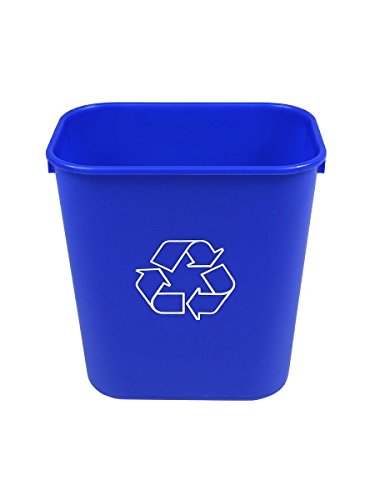 Rectangular Commercial 3.5 Gallon Office Blue Recycling Bin Wastebasket Small Compact Trash Can Deskside Bin, Undersink Bin (4, 3.5 Gallon) - size: 3.5 Gallon