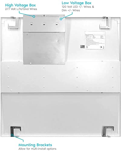 2x2 FT Center Basket LED Troffer Panel Light, 20/30/40W, 3 Color Options 3000K | 4000K | 5000K, Dimmable Drop Ceiling Lights, 2500/3750/5000 Lumens, Damp Rated, 120-277V, Premium (4 Pack) - size: 2X2 Troffer - 4 Pack
