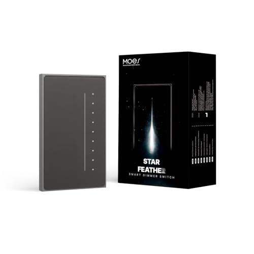 MOES SF WiFi Dimmer Switch, Neutral Wire Required, Anti-Glare Panel Grey - color: Grey, size: WiFi Dimmer Switch