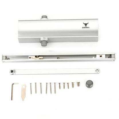 The Door Bull Series 5000 Automatic Door Closer – Hold Open Arm Features - size: 5000 Series, style: Silver