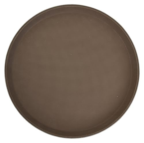 Winco 11" Brown Round Fiberglass Glass Tray - color: Brown, size: 11"