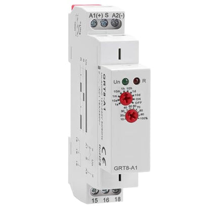 Delay On Time Relay 16A GRT8 A1 Timer Relay Voltage Range AC DC 12V to 240V - size: GRT8-A1 AC/DC 12V-240V