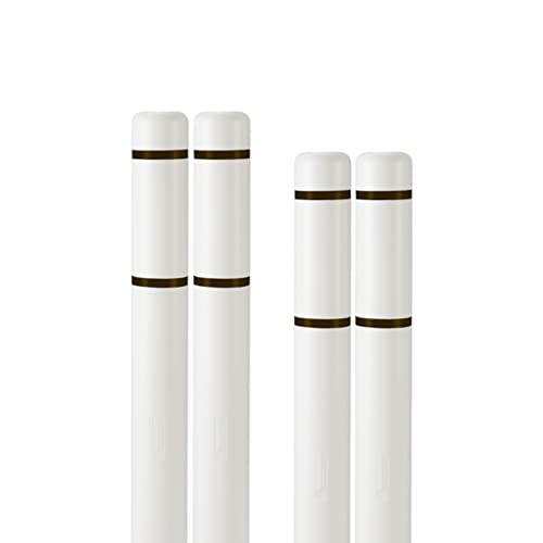 BollardGard 4" x 52" 4-Pack Bollard Cover - Innoplast (White Black Tape) - color: White Black Tape, size: 4-Pack
