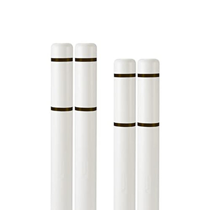 BollardGard 4" x 52" 4-Pack Bollard Cover - Innoplast (White Black Tape) - color: White Black Tape, size: 4-Pack